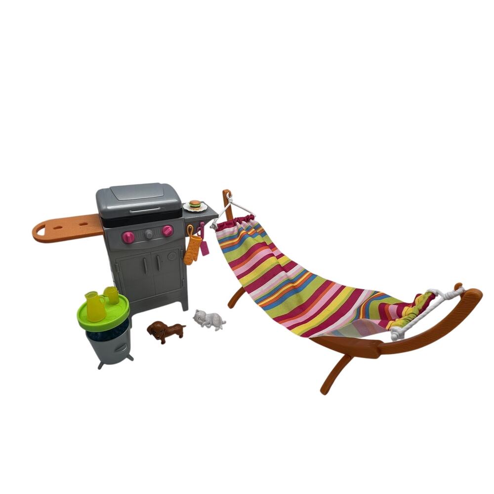 2016 Barbie Grill & Chill BBQ Ice Bucket Table Cooler Hammock Outdoor Patio Pets
